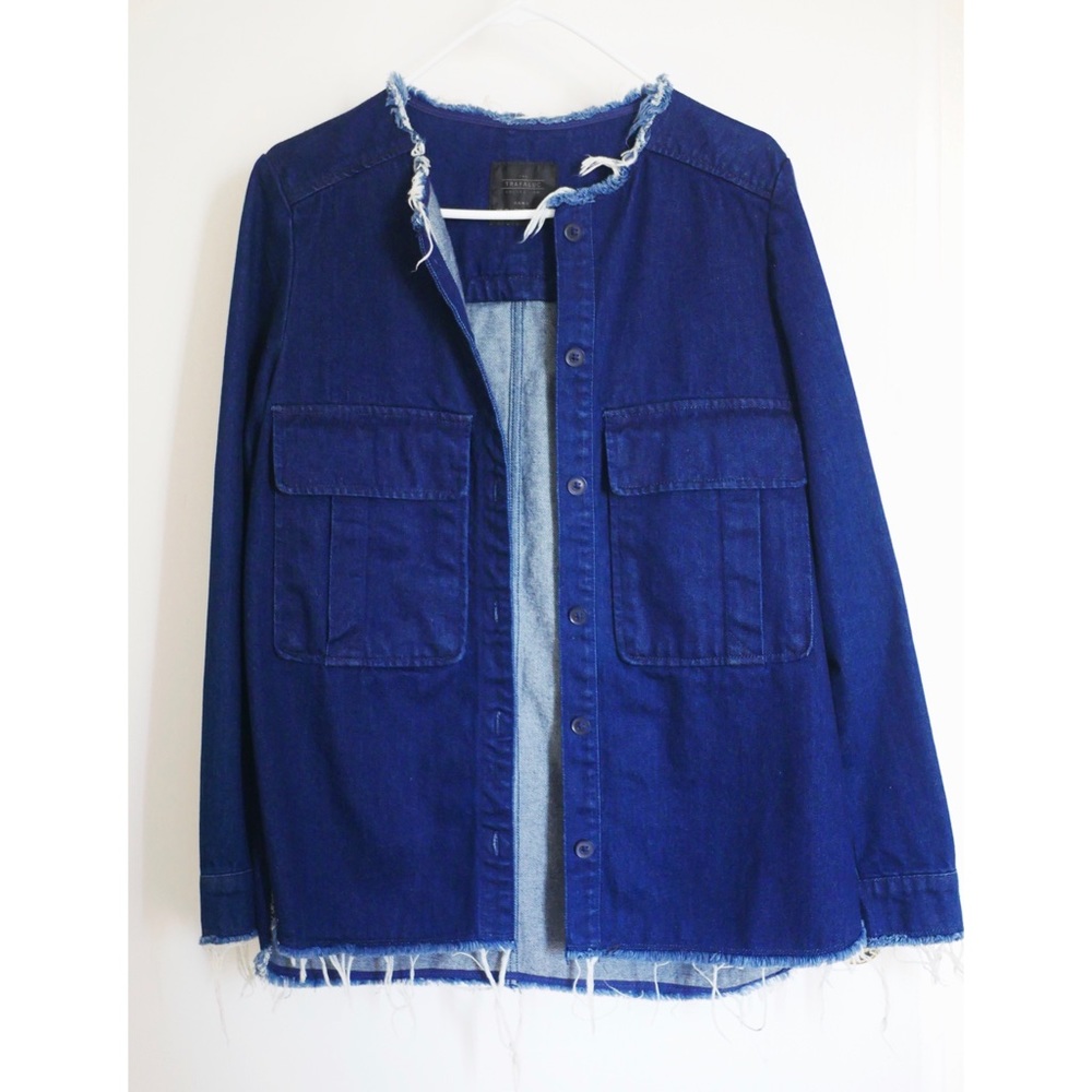 ZARA frayed overshirt denim jacket